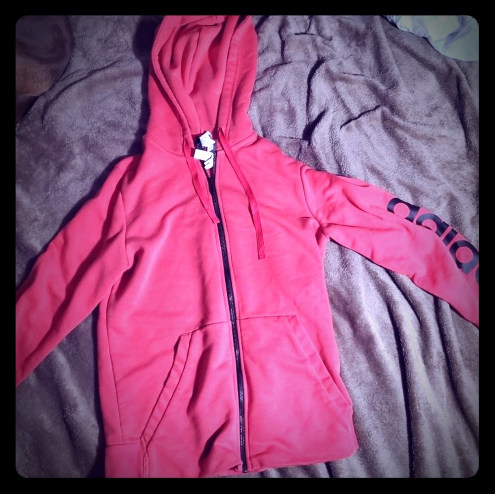 Hot Pink Adidas Zip-Up Hoodie